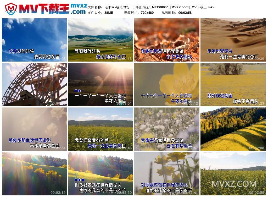 毛乖乖-最美的伤口_国语_流行_MEC00965